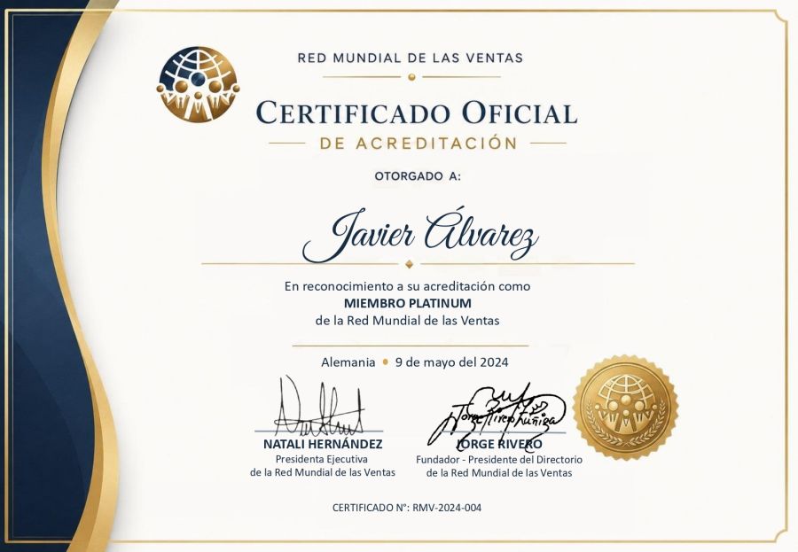 Certificado de acreditación de JavierÁlvarez